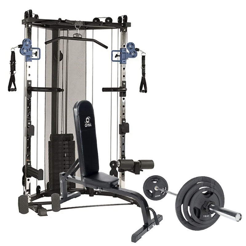 MightyMax X302 Functional Trainer/Half Rack w/Bench, 70KG Cast