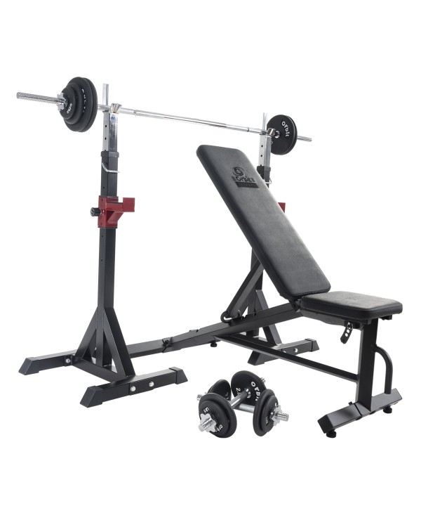 50kg FitClub Bench and Squat Rack Package - 1