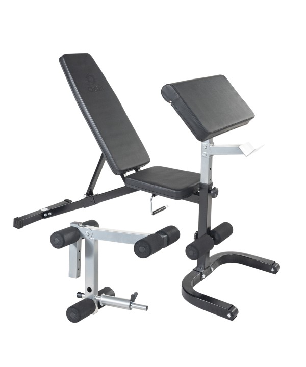 Flat / Incline / Decline Bench with Leg Developer and Arm Curl Attachments - 1