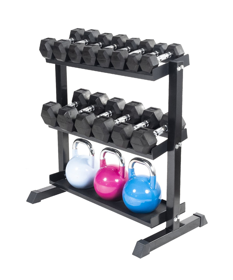 Modular Horizontal Dumbbell Rack - Steel Kettlebell Tier - 2