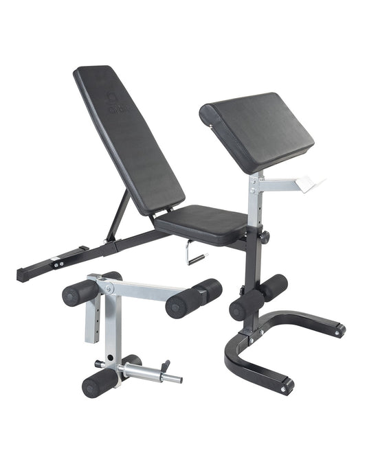 Flat / Incline / Decline Bench with Leg Developer and Arm Curl Attachments OBB-FID-3PKG - 1