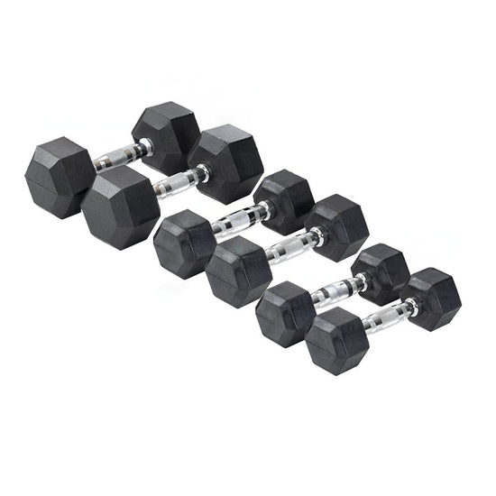 Rubber Hex Dumbbell Bundle 1,2,3KG