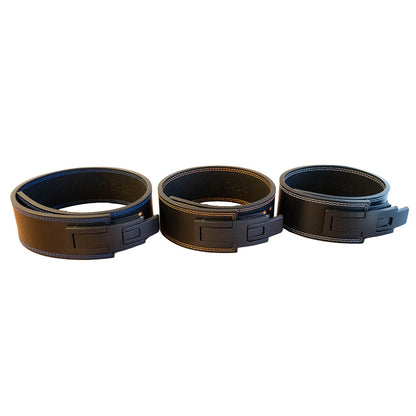 Orbit 10mm Lever Belt - Black Leather Double Buckle