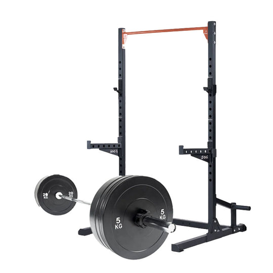 Orbit Half Rack with 80KG Black Bumper Plate Package