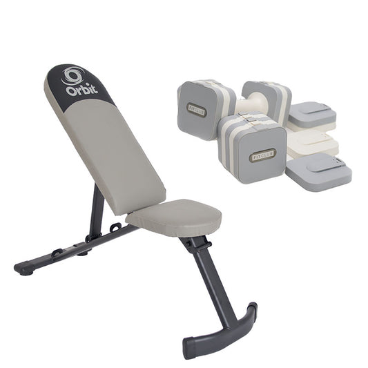 Flat to Incline Workout Bench with 5KG Adjustable Dumbbells
