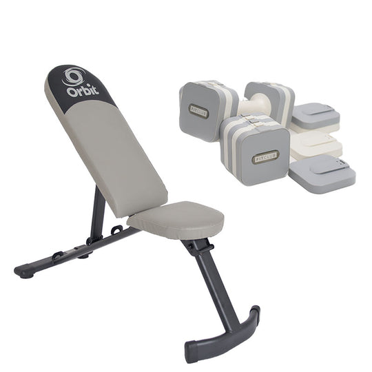 Flat to Incline Workout Bench with 5KG Adjustable Dumbbells