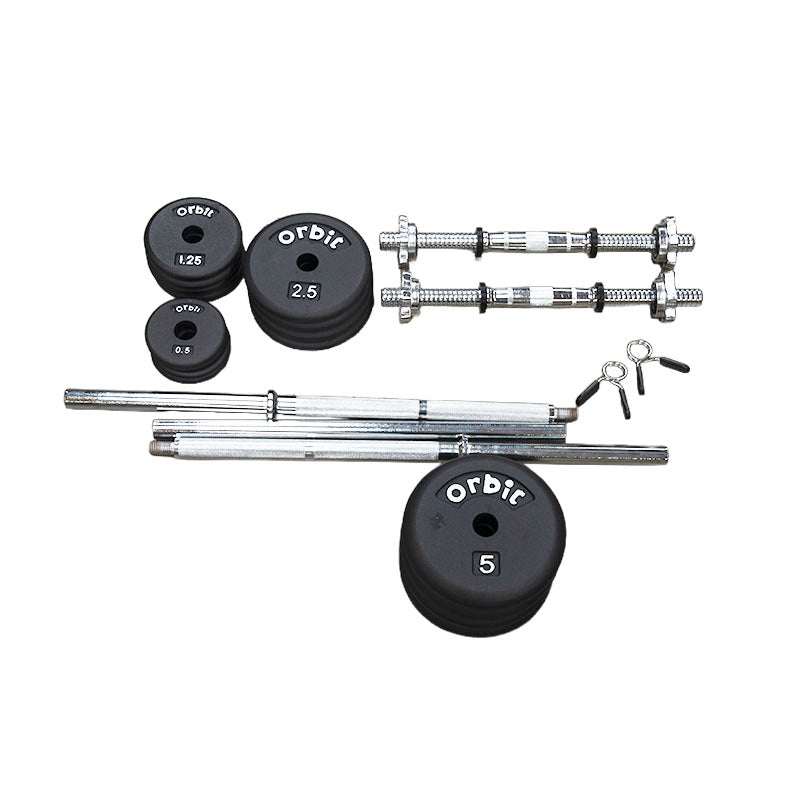 3 Piece Barbell Kit & Dumbbell Set 48.2KG