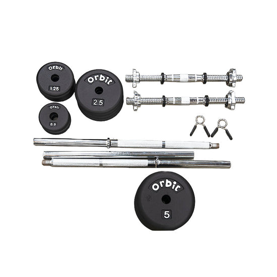 3 Piece Barbell Kit & Dumbbell Set 48.2KG