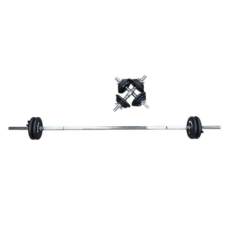 3 Piece Barbell Kit & Dumbbell Set 48.2KG