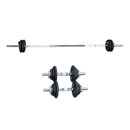 3 Piece Barbell Kit & Dumbbell Set 48.2KG