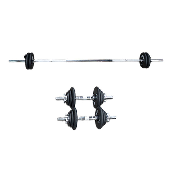 3 Piece Barbell Kit & Dumbbell Set 48.2KG