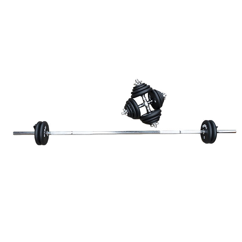 3 Piece Barbell Kit with Adjustable Dumbbell 68.2kg Set