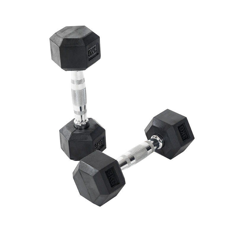 Rubber Hex Dumbbell Bundle 1,2,3KG