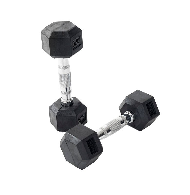 Rubber Hex Dumbbells