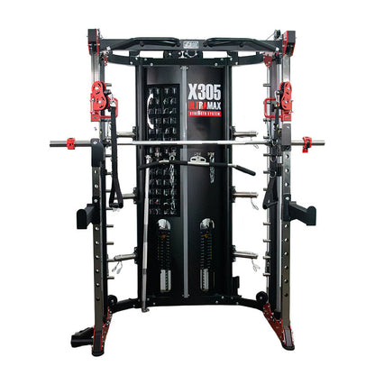 UltraMAX X305 Smith / Functional Trainer / Half Rack Red