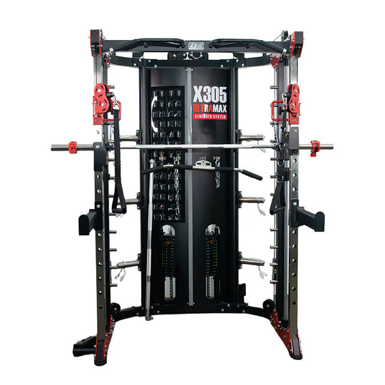 UltraMAX X305 Smith / Functional Trainer / Half Rack Red