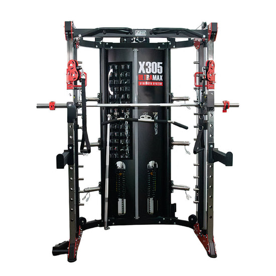 UltraMAX X305 Smith / Functional Trainer / Half Rack Red