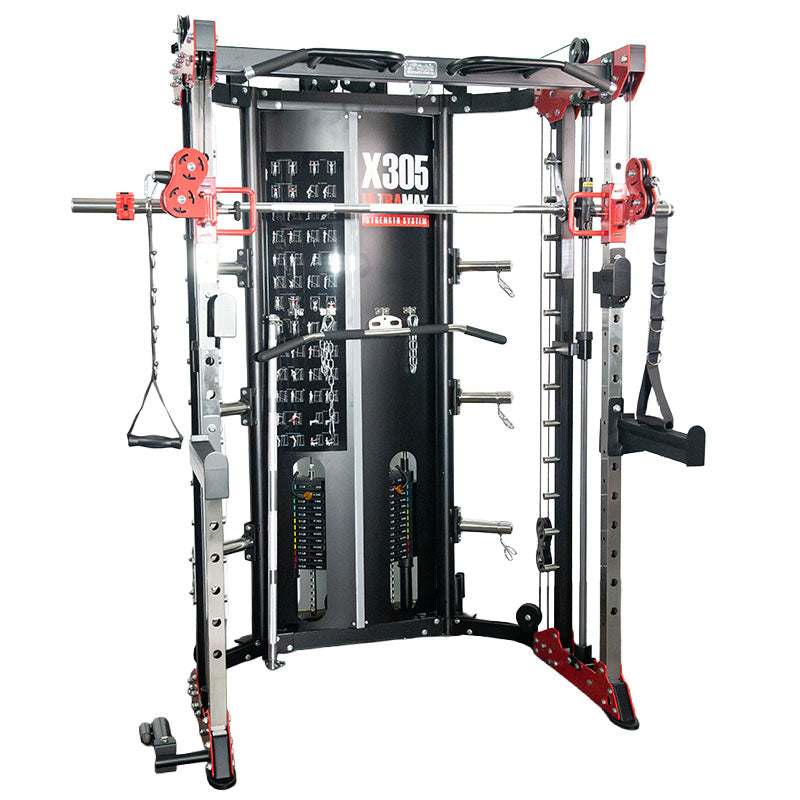 UltraMAX X305 Smith / Functional Trainer / Half Rack Red
