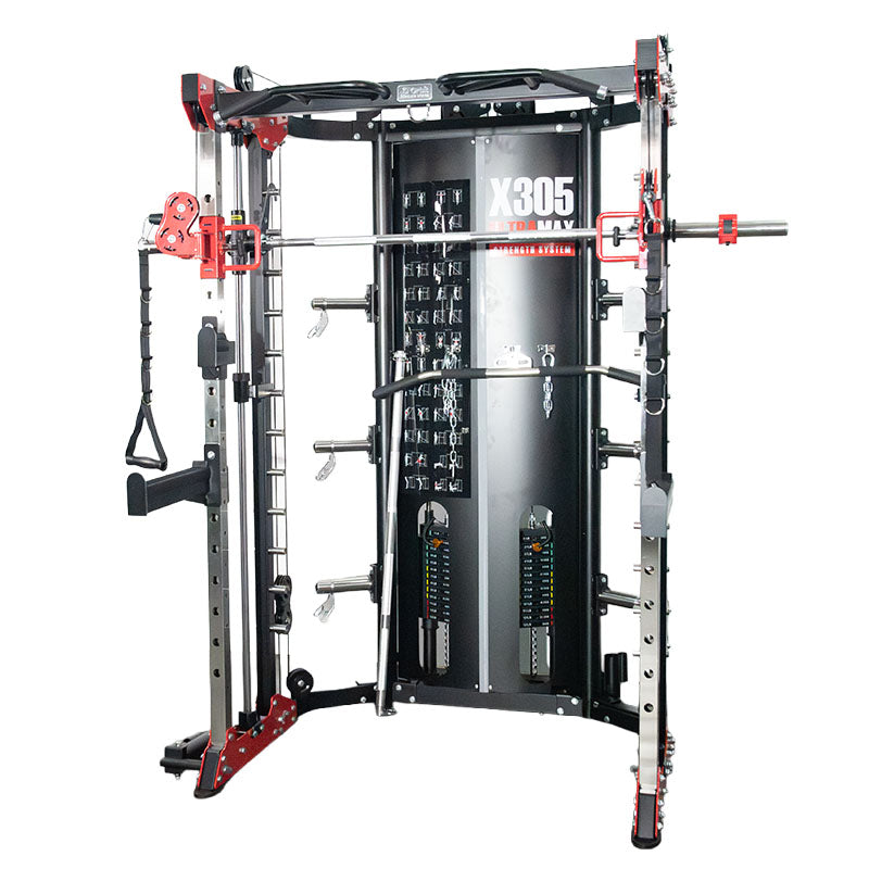 UltraMAX X305 Smith / Functional Trainer / Half Rack Red
